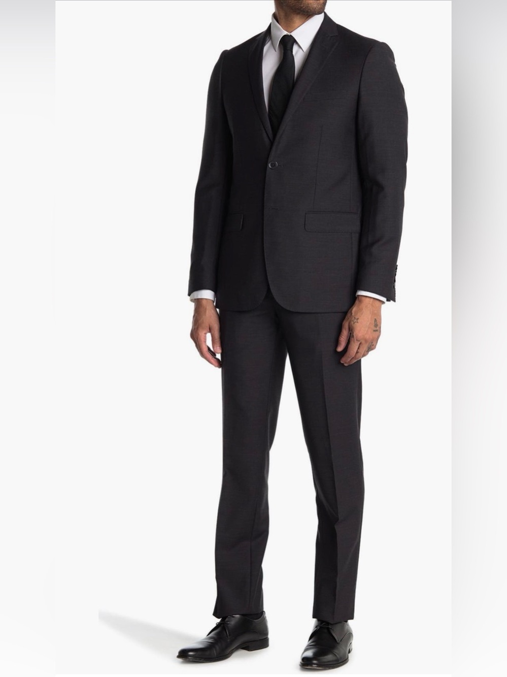 NWT ZANETTI Charcoal Grey Slim Fit Notch Lapel Two-Button Suit Sz 40L